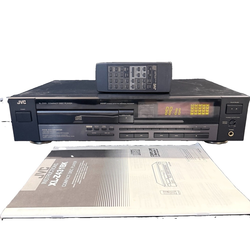 Vtg JVC XL-Z431BK Compact Disc CD Player PEM DD Converter Remote Manual TESTED